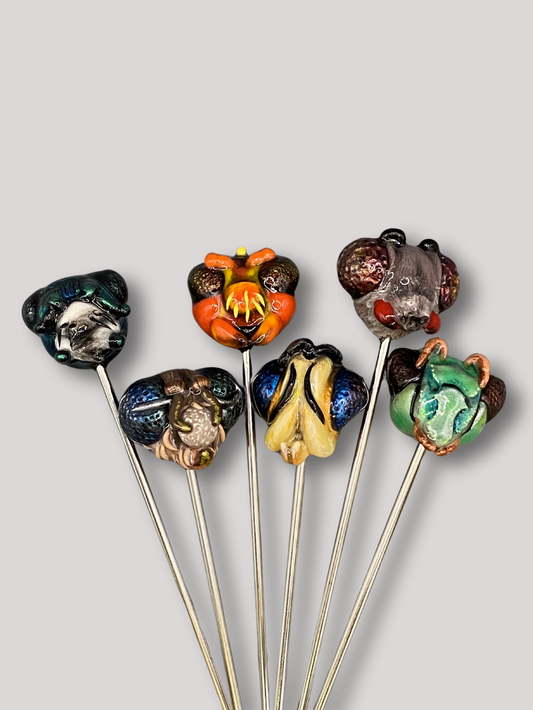 Handmade, home decor, Cocktail sticks, cocktail picks, bar accessories, functional art, sculpture, hand crafted, creative, unique, Insects, Entomology, Insect cocktail picks, cocktails, Insect lovers