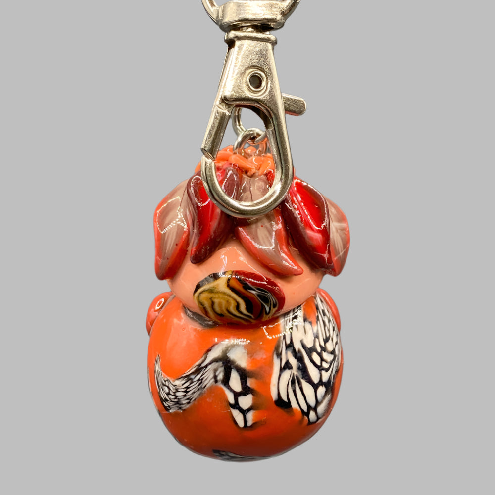 Marbles, orange bug keychain, Orange, purse charm, colorful keychain, cute keychain, unique keychain, handmade keychain, handmade, handcrafted, art, colorful, sculpture, Orange colored keychain, Orange keychain, 