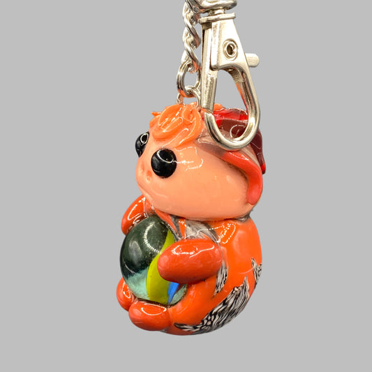 Marbles, orange bug keychain, Orange, purse charm, colorful keychain, cute keychain, unique keychain, handmade keychain, handmade, handcrafted, art, colorful, sculpture, Orange colored keychain, burnt orange keychain, 