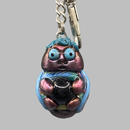 Marbles, purple bug keychain, purple and blue, purse charm, colorful keychain, cute keychain, unique keychain, handmade keychain, handmade, handcrafted, art, colorful, sculpture, Purple colored keychain, purple keychain, 