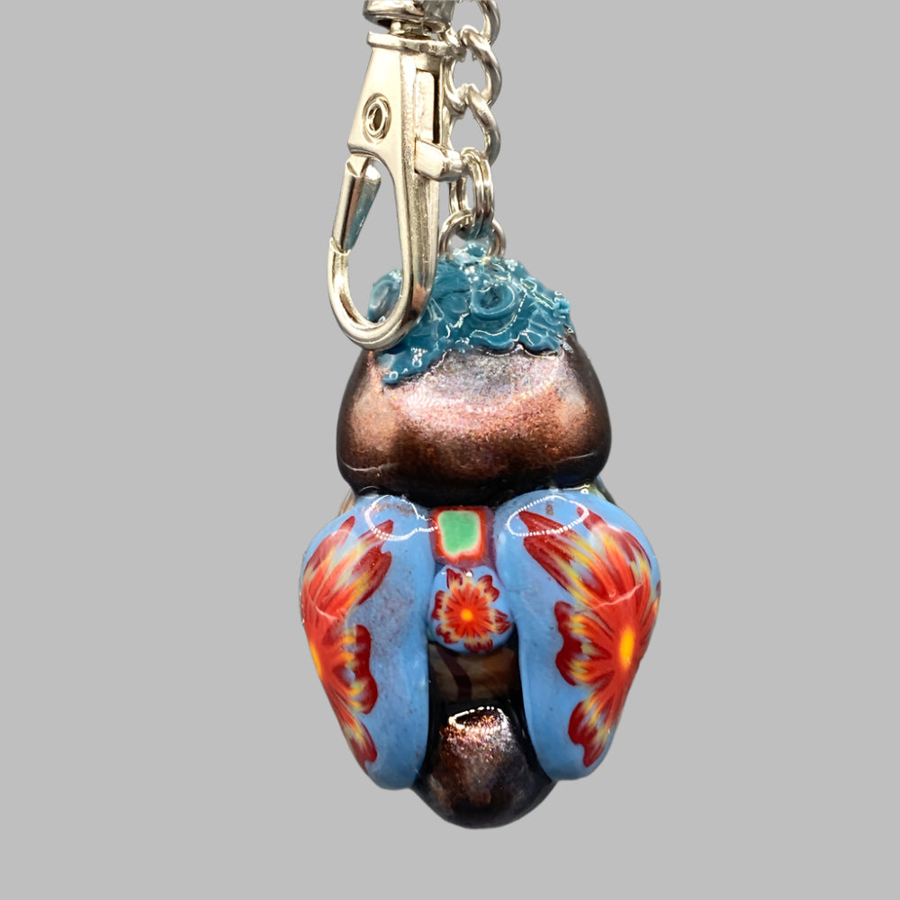 Marbles, purple bug keychain, purple and blue, purse charm, colorful keychain, cute keychain, unique keychain, handmade keychain, handmade, handcrafted, art, colorful, sculpture, Purple colored keychain, purple keychain, 