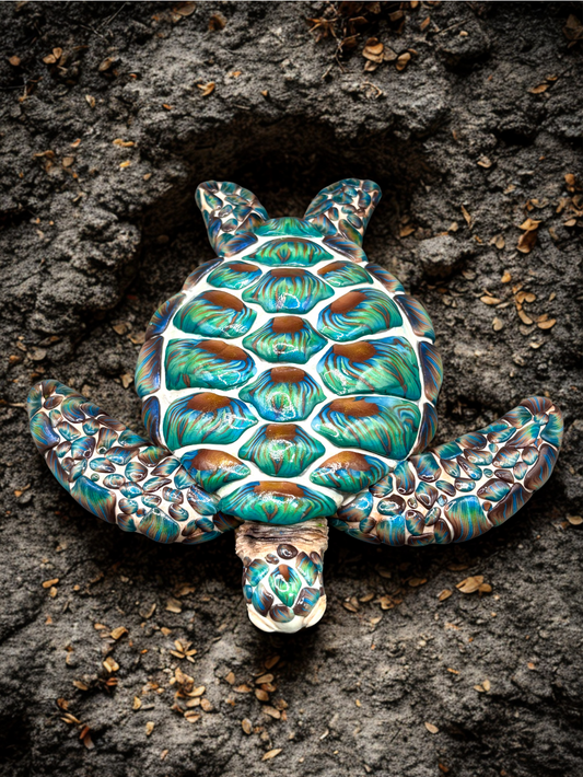 Decorative turtle wall art, Handmade with Polymer clay.
