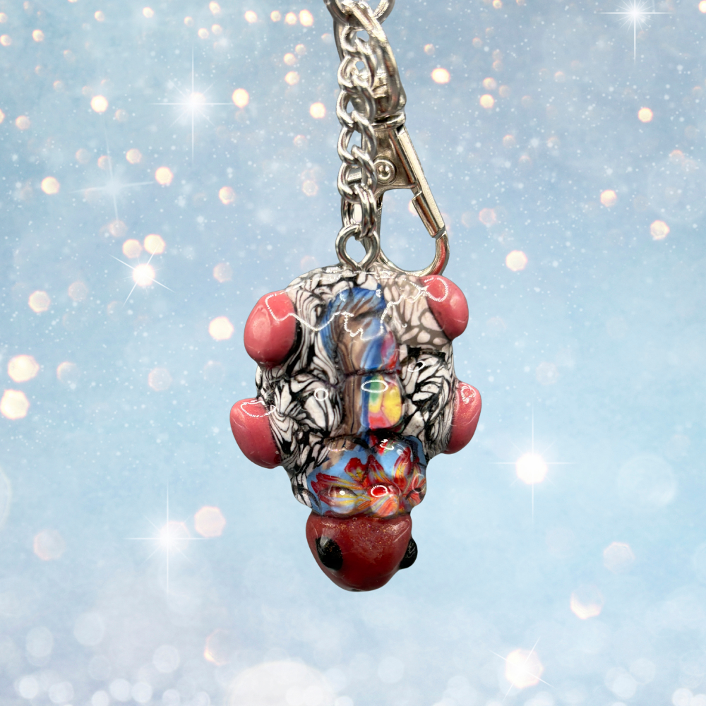 Colorful turtle keychain with textured back to relieve stress