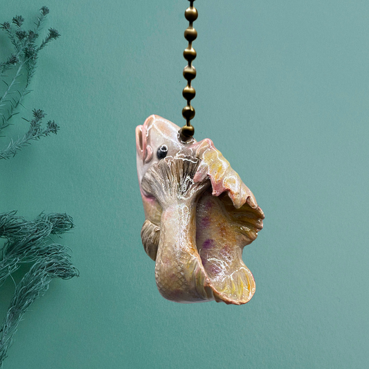 Walleye fish charm used for light or fan pulls.