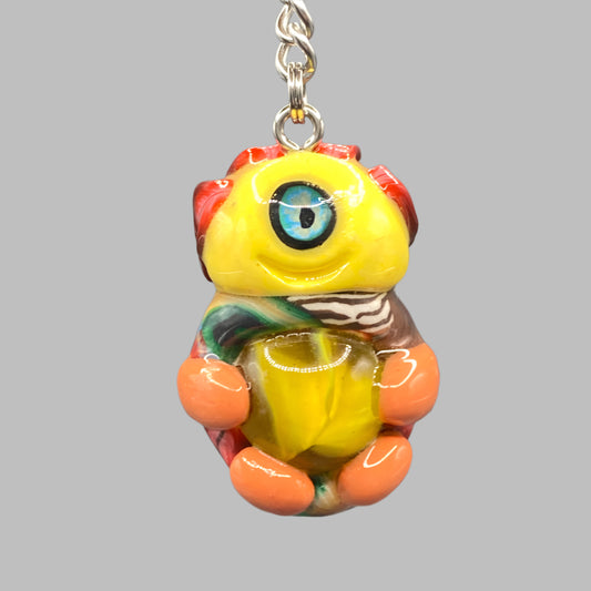 Marbles, bug marble keychain, Yellow, Yellow keychain, colorful keychain, bugs, bug keychain, cute keychain, unique keychain, handmade keychain, handmade, handcrafted, art, colorful, sculpture, Yellow colored keychain