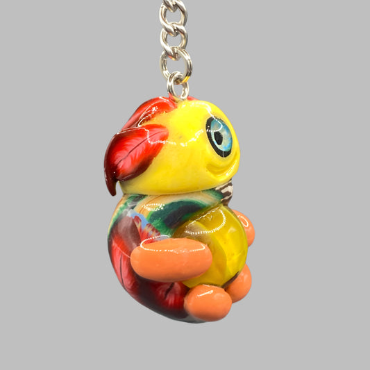 Marbles, bug marble keychain, Yellow, Yellow keychain, colorful keychain, bugs, bug keychain, cute keychain, unique keychain, handmade keychain, handmade, handcrafted, art, colorful, sculpture, Yellow colored keychain