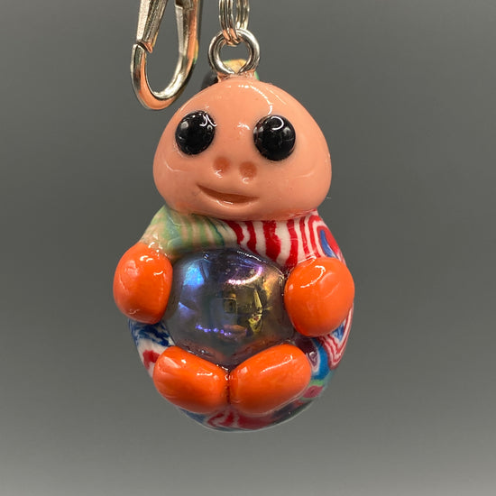Marbles, peach bug marble, peach, orange, colorful keychain, bugs, bug keychain, cute keychain, unique keychain, handmade keychain, handmade, handcrafted, art, colorful, sculpture