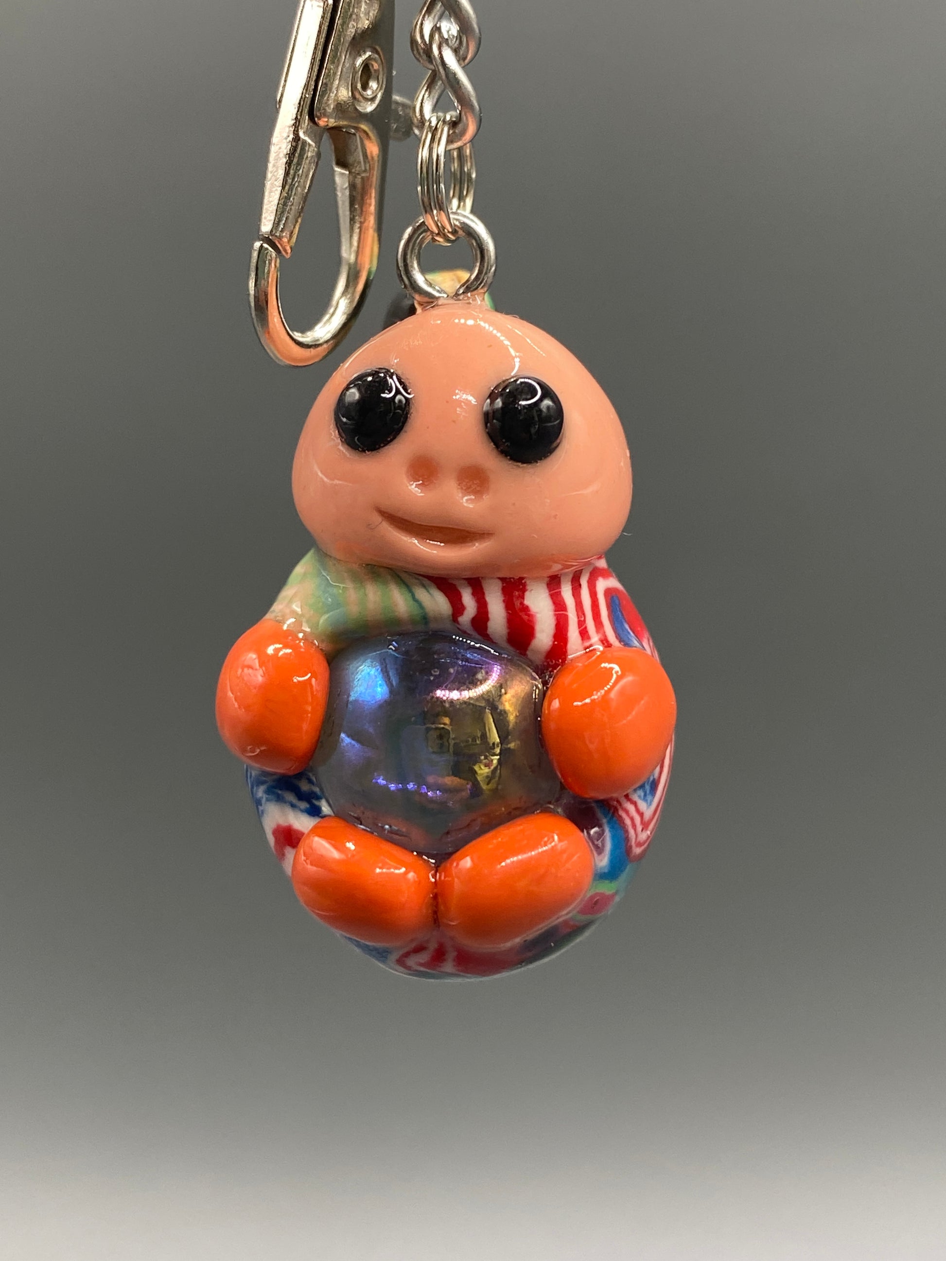 Marbles, peach bug marble, peach, orange, colorful keychain, bugs, bug keychain, cute keychain, unique keychain, handmade keychain, handmade, handcrafted, art, colorful, sculpture