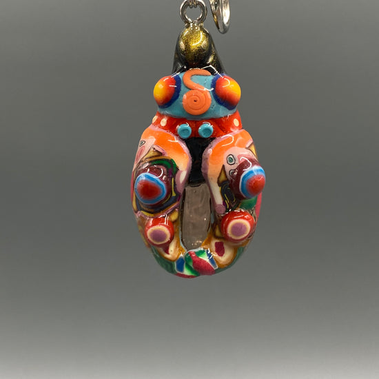 Marbles, bug marble keychain, Multi-colored, Bohemian keychain, Gypsy charm, Eclectic keychain, colorful keychain, bugs, bug keychain, cute keychain, unique keychain, handmade keychain, handmade, handcrafted, art, colorful, sculpture, Teal colored keychain