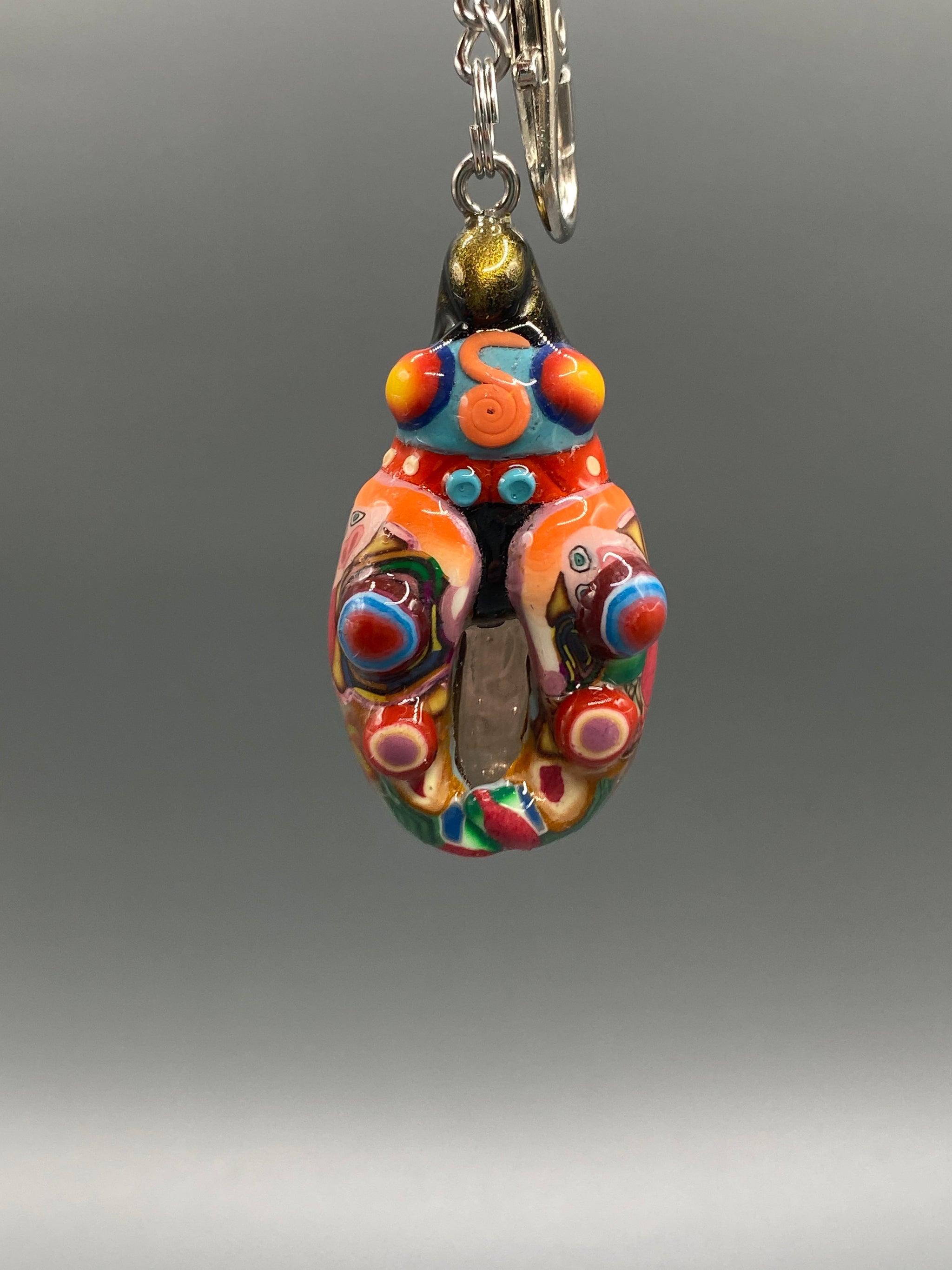Marbles, bug marble keychain, Multi-colored, Bohemian keychain, Gypsy charm, Eclectic keychain, colorful keychain, bugs, bug keychain, cute keychain, unique keychain, handmade keychain, handmade, handcrafted, art, colorful, sculpture, Teal colored keychain