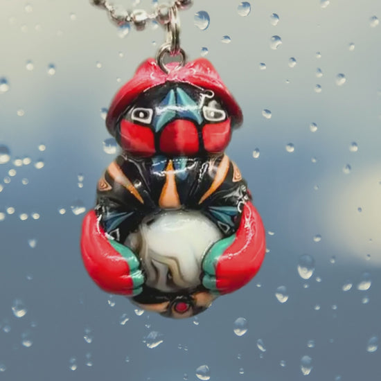 This Red bug car charm for your rear view mirror is handmade with Polymer clay. Its a unique car cham with a real marble in its belly. 